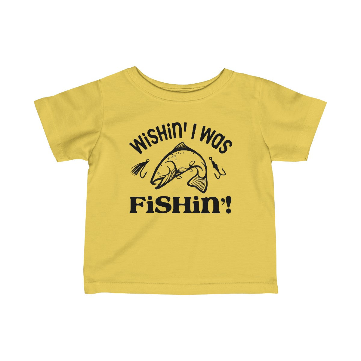 Adorable “Wishin’ I was Fishin'” Infant Fine Jersey Tee