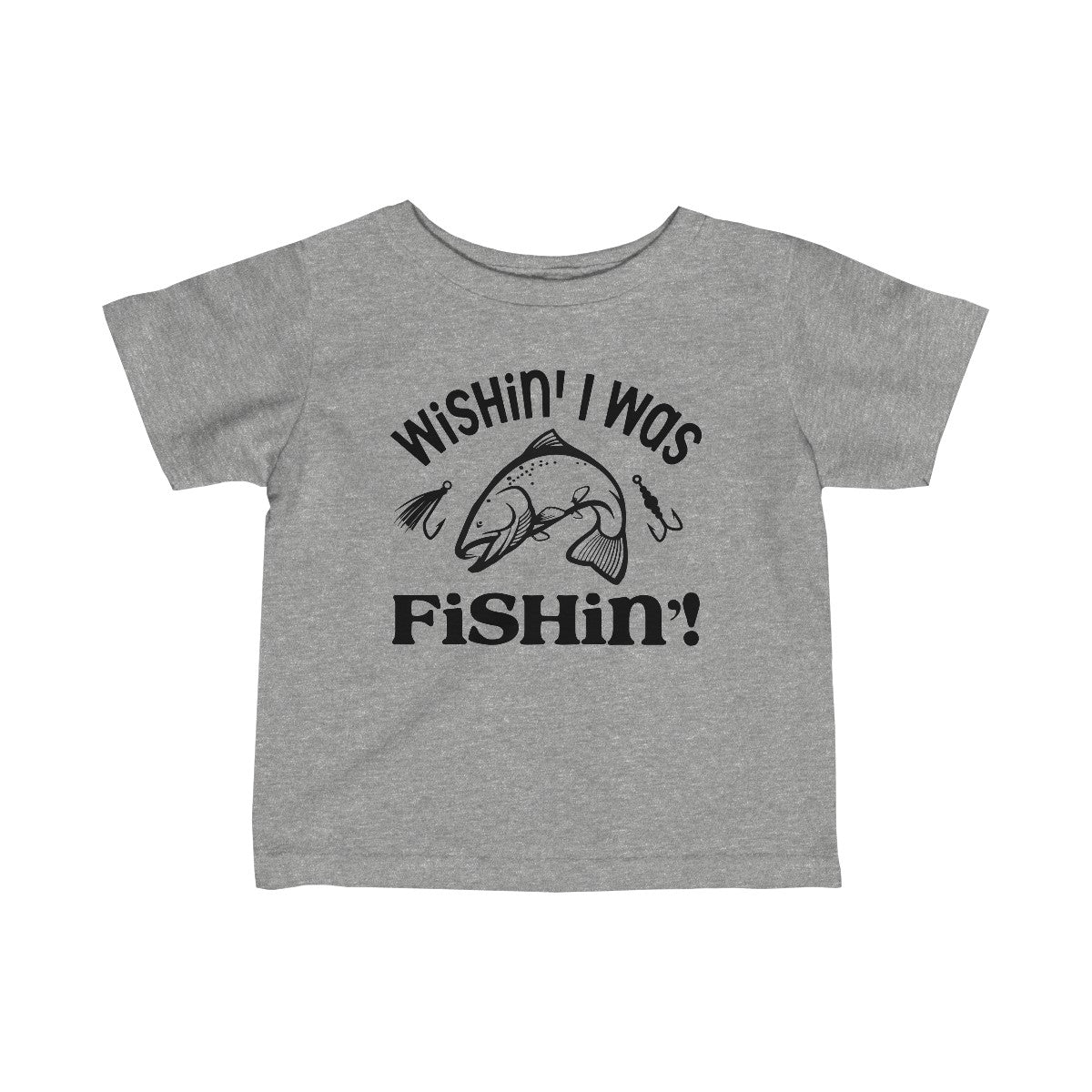 Adorable “Wishin’ I was Fishin'” Infant Fine Jersey Tee