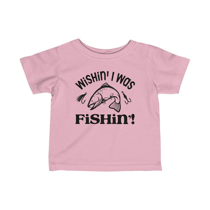 Adorable “Wishin’ I was Fishin'” Infant Fine Jersey Tee