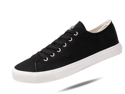 Retro Black/White Canvas Sneakers Unisex Size - Cushioned Insole
