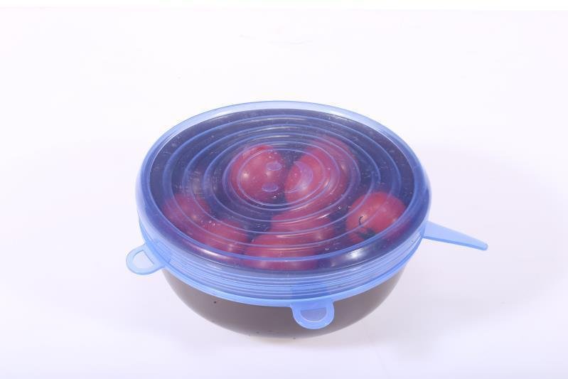 Reusable Bowl Pot Lid Silicone Food Seal Wrap 6 Pcs