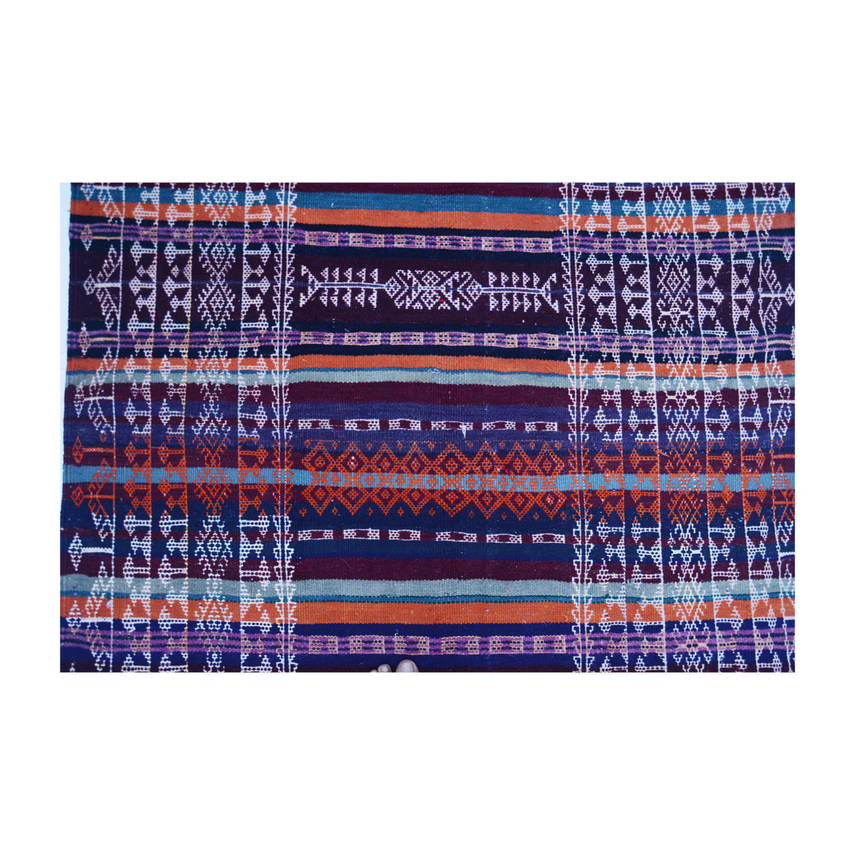 Baluch Soumak Wine Berry Vintage Rug