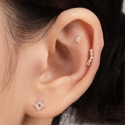 14K (58.5%) SOLID GOLD TINY CIRCLE PIERCING