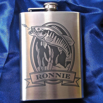 Personalized Fishing Flask Birthday Present Gift Idea for Boyfriend