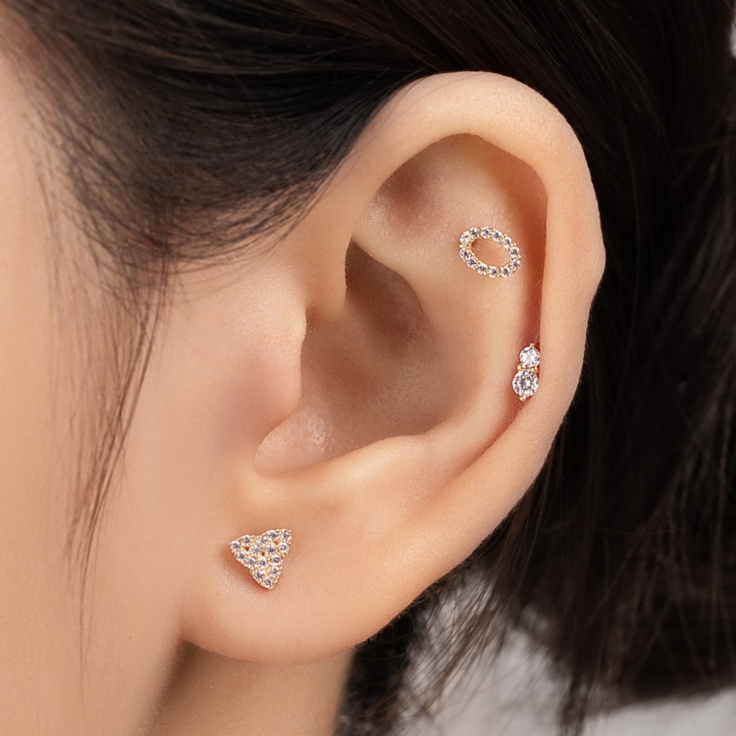 14K (58.5%) SOLID GOLD OVAL PIERCING