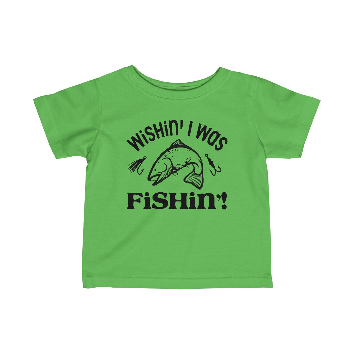 Adorable “Wishin’ I was Fishin'” Infant Fine Jersey Tee