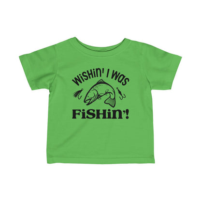 Adorable “Wishin’ I was Fishin'” Infant Fine Jersey Tee