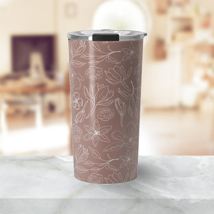 Mauve Magnolia Travel Coffee Mug