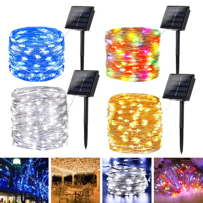 Outdoor Solar Copper Wire Light String Christmas Festival Decorations