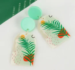 Colorful Printed Scenery Earrings