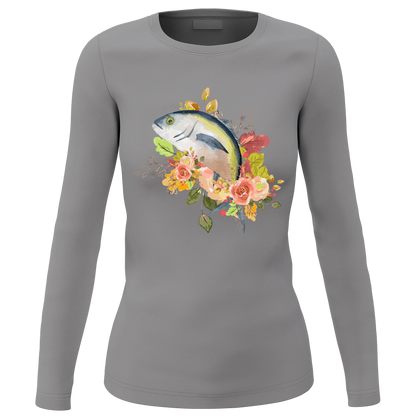 Fishing Flower Women Long Sleeve Shirt