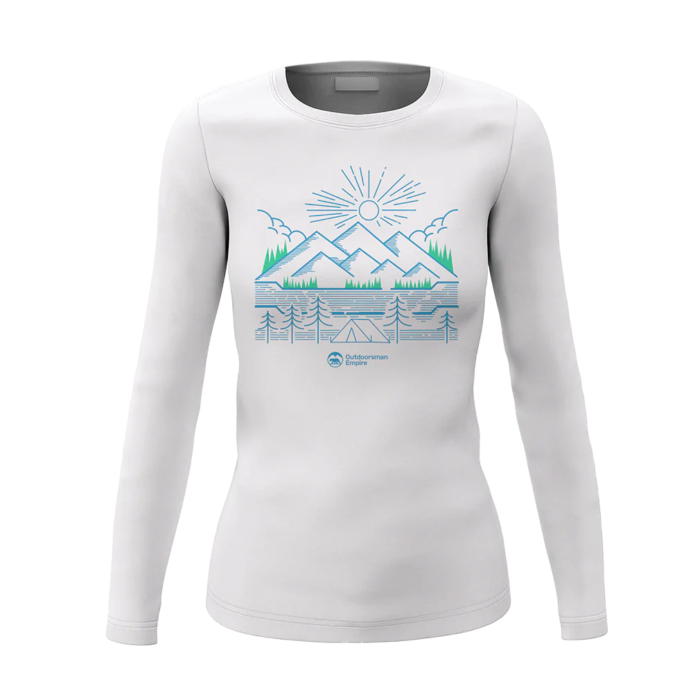 Camping Lines Women Long Sleeve Shirt