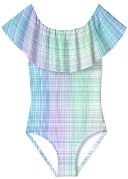 Gingham Draped Swimsuit