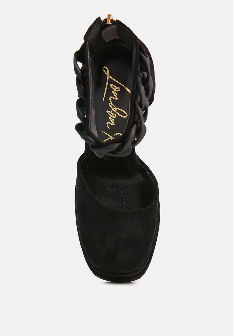 Golden Hour Showstopper Chain Embellished High Platform Sandals By Ruw