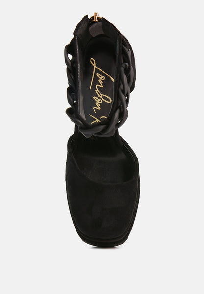 Golden Hour Showstopper Chain Embellished High Platform Sandals By Ruw