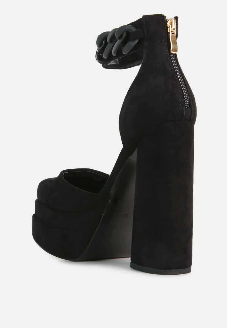 Golden Hour Showstopper Chain Embellished High Platform Sandals By Ruw