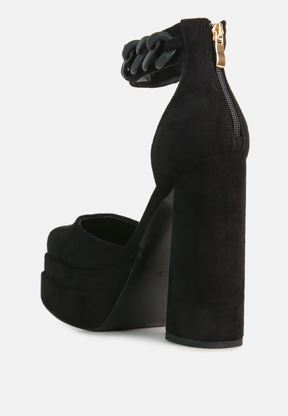 Golden Hour Showstopper Chain Embellished High Platform Sandals By Ruw