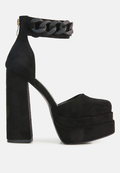 Golden Hour Showstopper Chain Embellished High Platform Sandals By Ruw