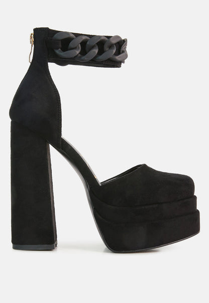 Golden Hour Showstopper Chain Embellished High Platform Sandals By Ruw