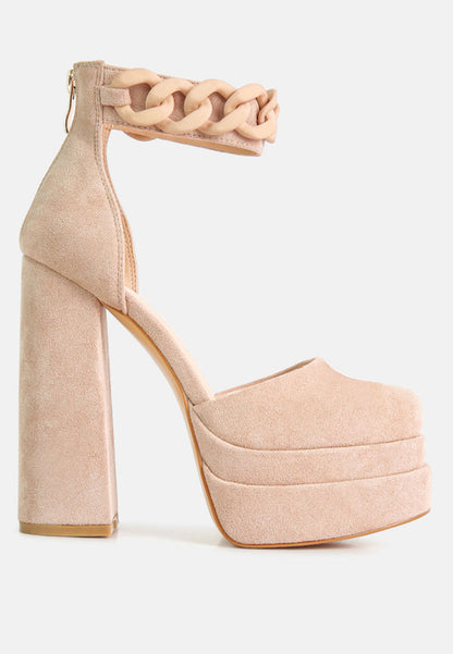 Golden Hour Showstopper Chain Embellished High Platform Sandals By Ruw