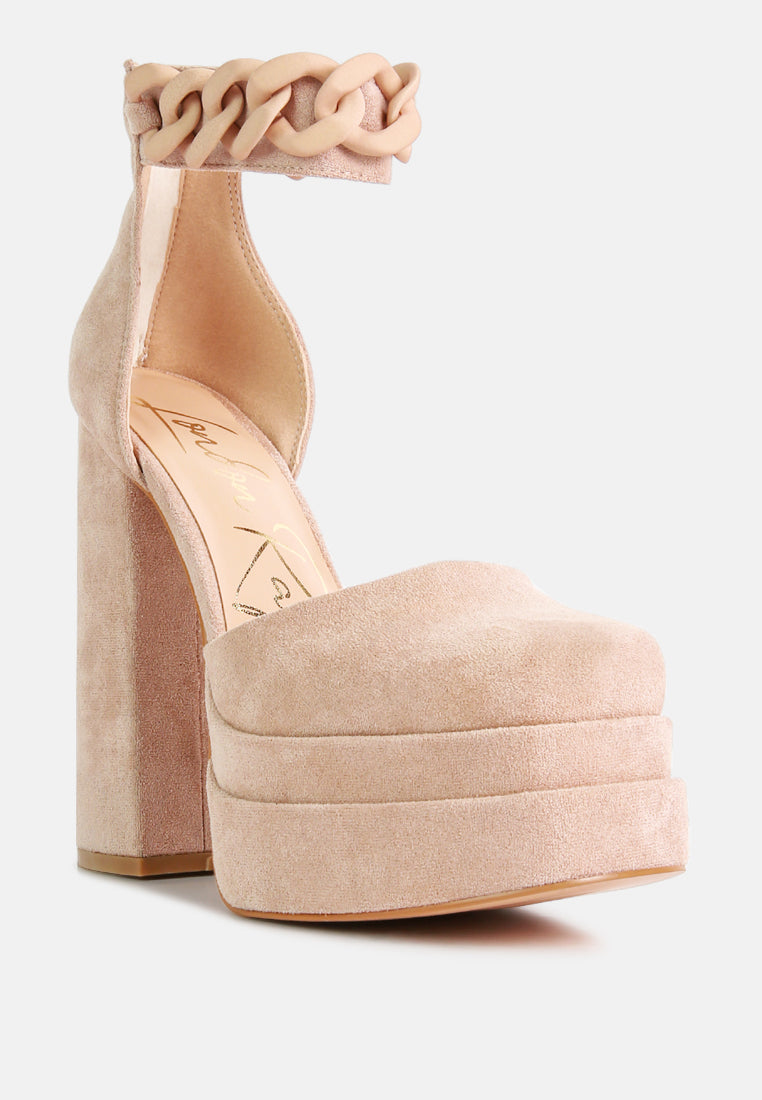 Golden Hour Showstopper Chain Embellished High Platform Sandals By Ruw