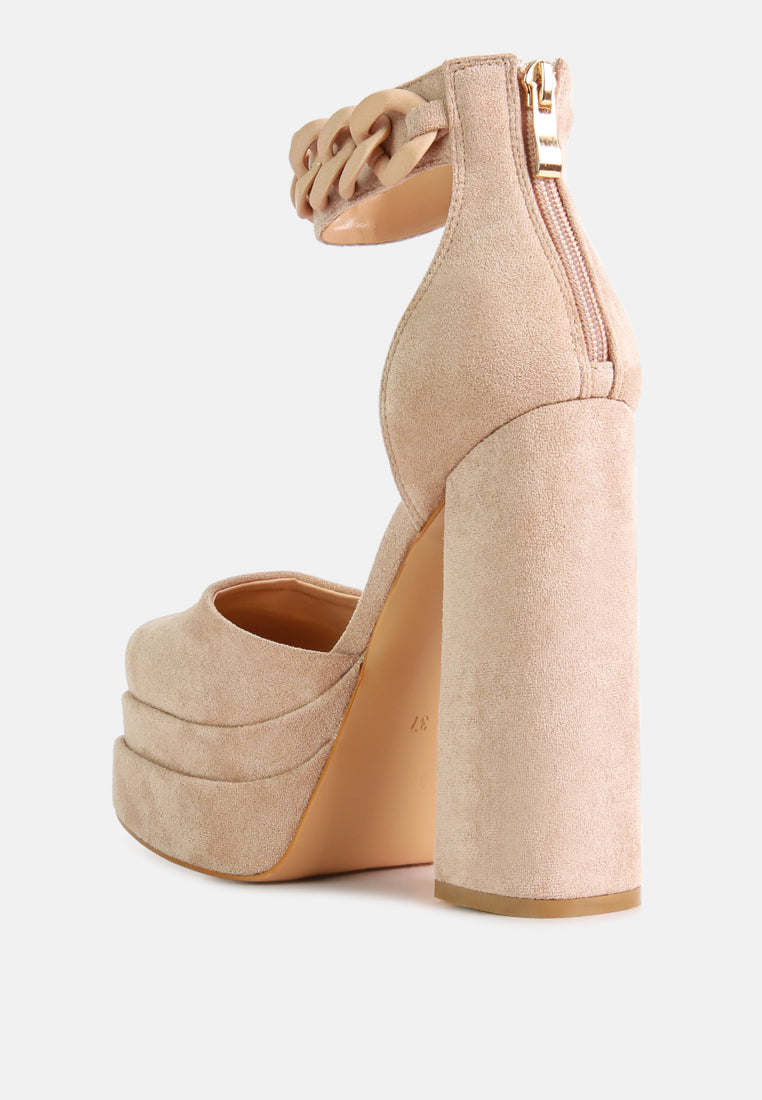 Golden Hour Showstopper Chain Embellished High Platform Sandals By Ruw