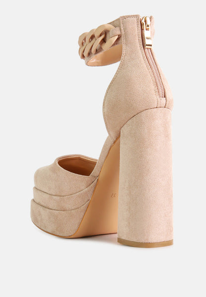 Golden Hour Showstopper Chain Embellished High Platform Sandals By Ruw