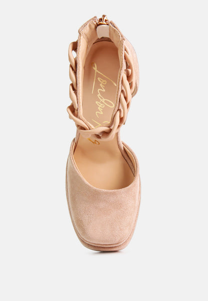 Golden Hour Showstopper Chain Embellished High Platform Sandals By Ruw