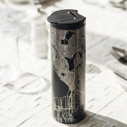 Greenville - North Carolina Map Tumbler in Matte Black