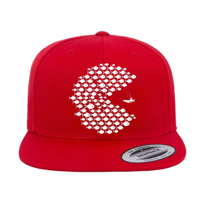Fishing Pacman Style Flat Bill Cap
