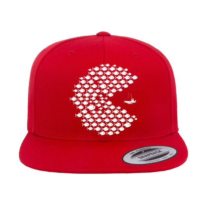 Fishing Pacman Style Flat Bill Cap