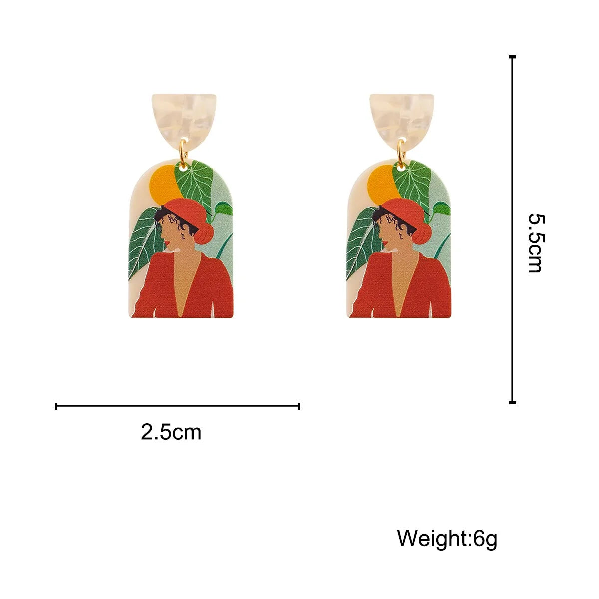 Colorful Printed Scenery Earrings