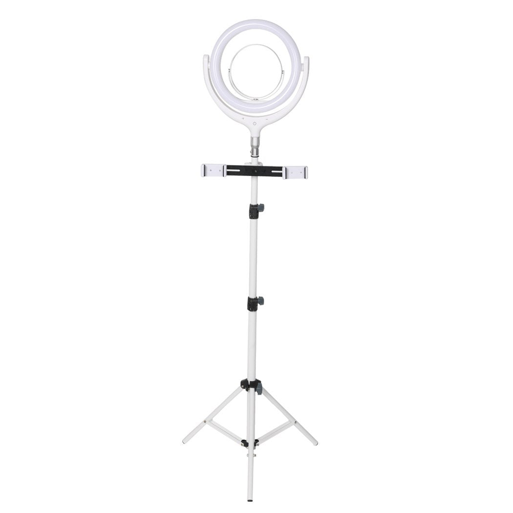 LED Ring Light with Tripod Stand Phone Holder Dimmable Studio Lamp