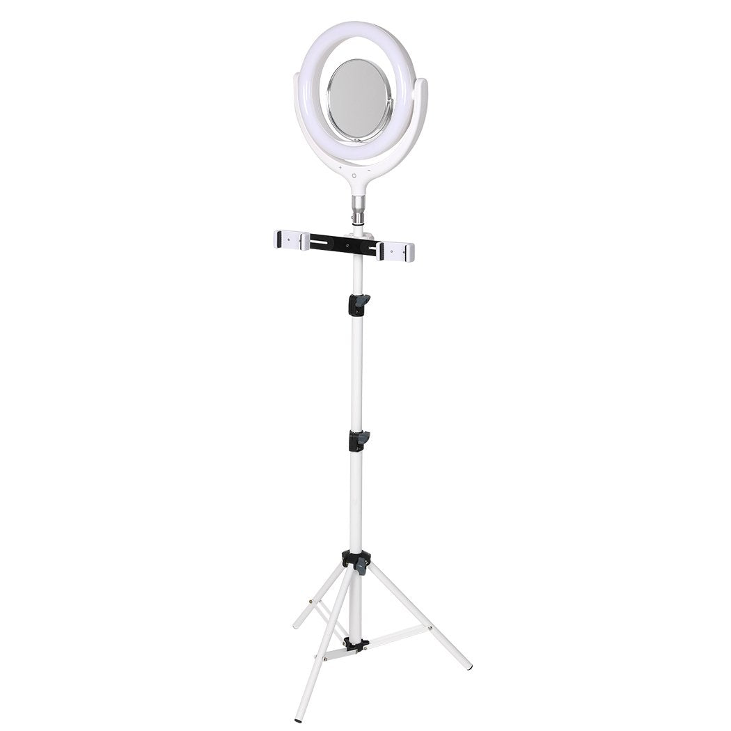 LED Ring Light with Tripod Stand Phone Holder Dimmable Studio Lamp