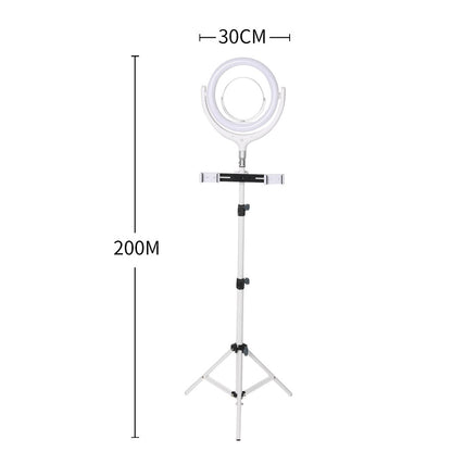 LED Ring Light with Tripod Stand Phone Holder Dimmable Studio Lamp