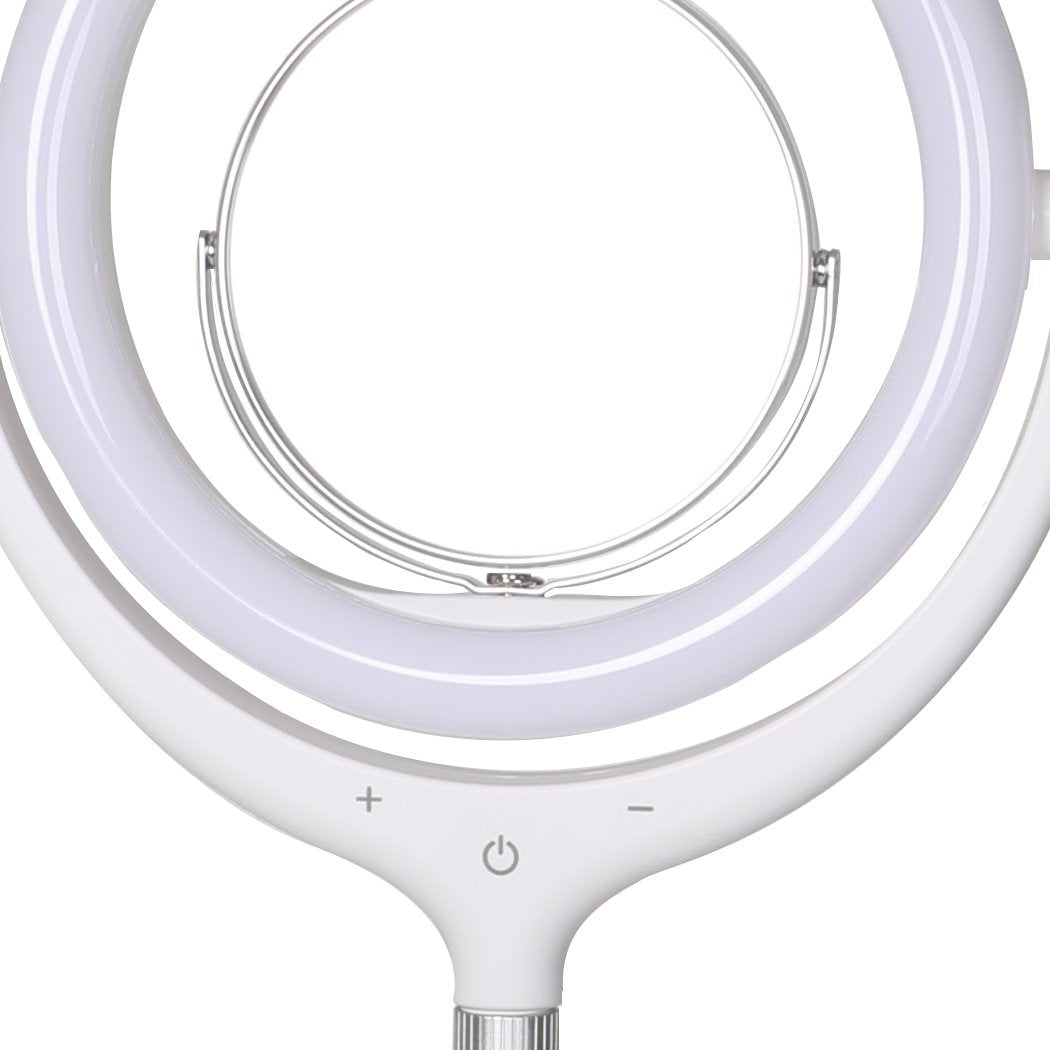 LED Ring Light with Tripod Stand Phone Holder Dimmable Studio Lamp
