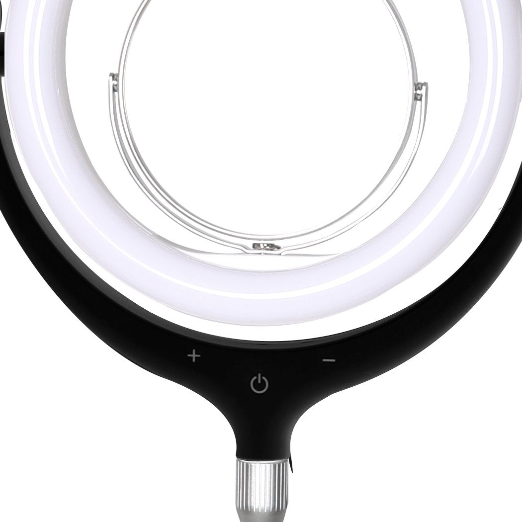 LED Ring Light with Tripod Stand Phone Holder Dimmable Studio Lamp