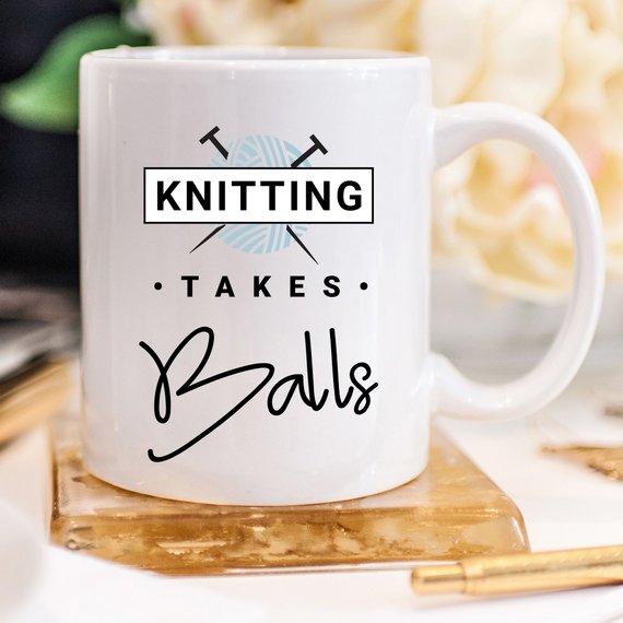 Knitting Takes Balls - Knitting Coffee Mug,