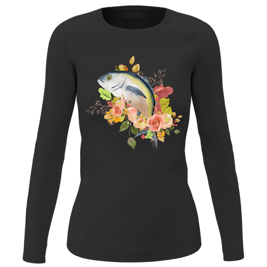 Fishing Flower Women Long Sleeve Shirt