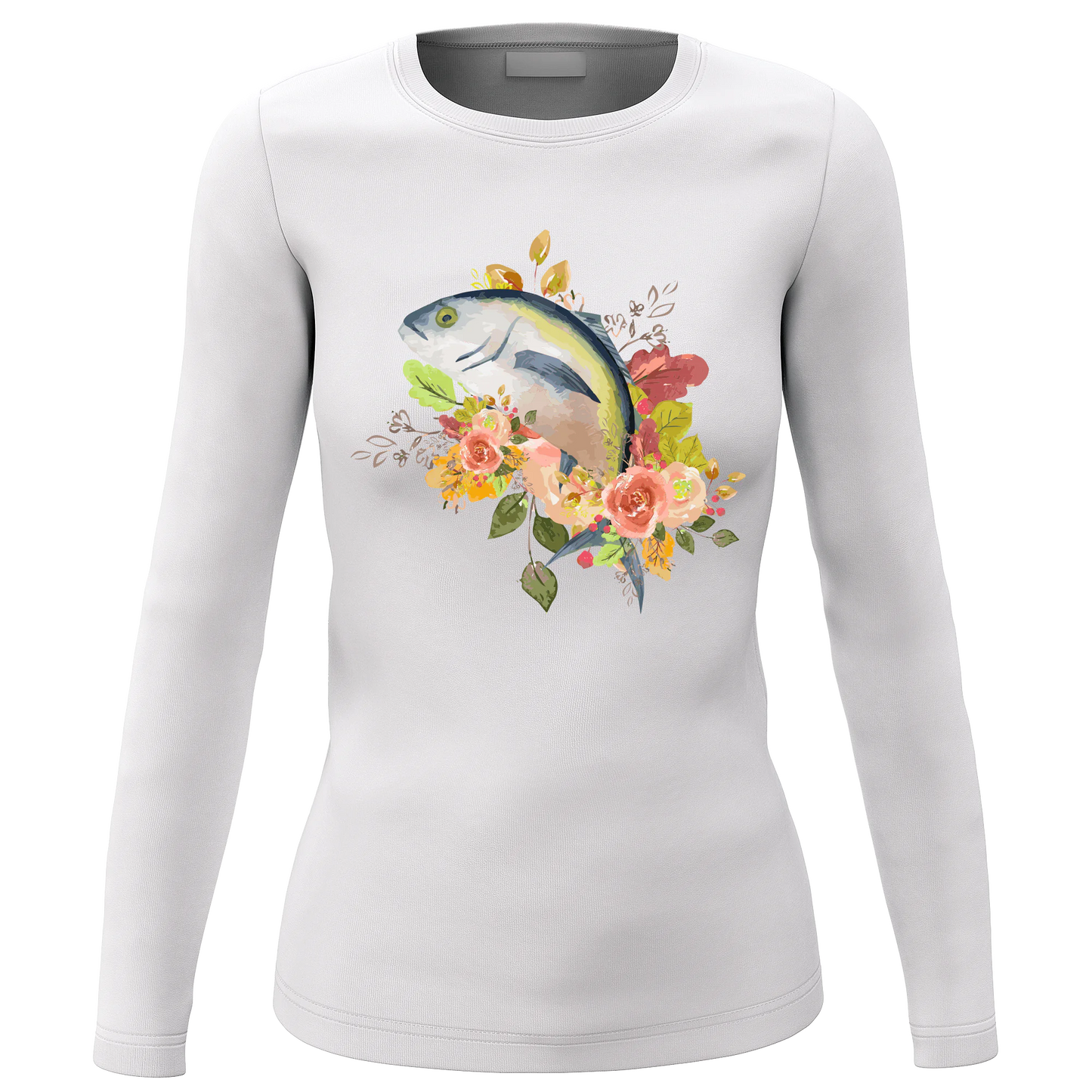 Fishing Flower Women Long Sleeve Shirt