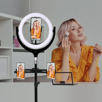 12'' LED Ring Light with Tripod Stand Phone Holder Dimmable Selfie