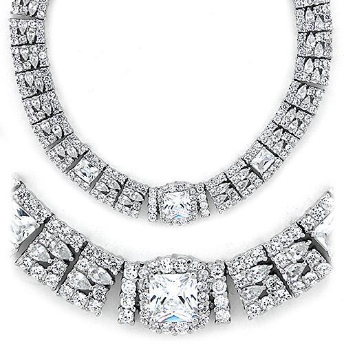 LOAS1305 Rhodium 925 Sterling Silver Necklace with