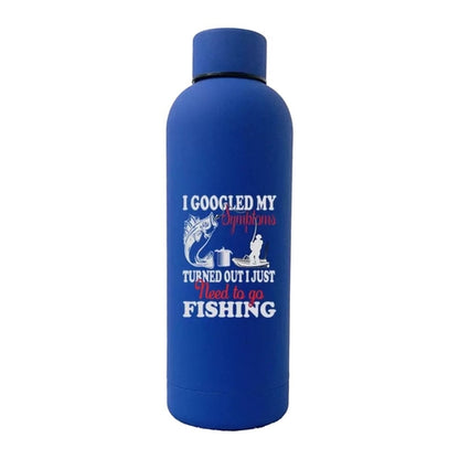 Fishing Symptoms 17oz Stainless Rubberized Water Bottle