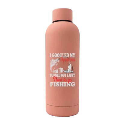 Fishing Symptoms 17oz Stainless Rubberized Water Bottle