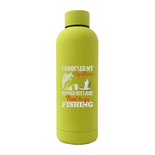 Fishing Symptoms 17oz Stainless Rubberized Water Bottle