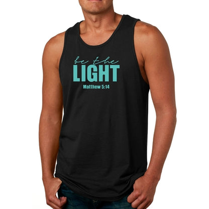 Mens Fitness Tank Top Graphic T-shirt Be The Light Print