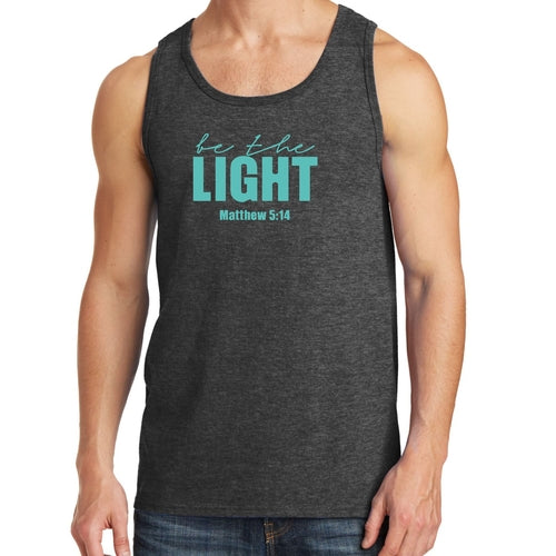 Mens Fitness Tank Top Graphic T-shirt Be The Light Print