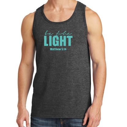 Mens Fitness Tank Top Graphic T-shirt Be The Light Print