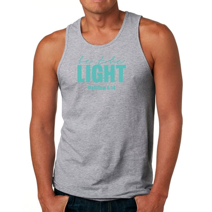 Mens Fitness Tank Top Graphic T-shirt Be The Light Print