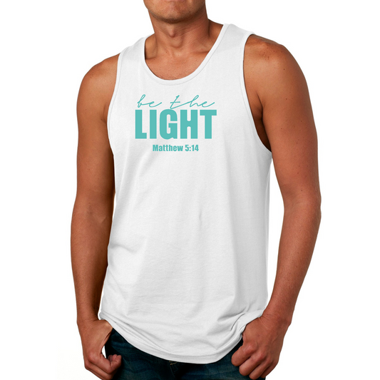 Mens Fitness Tank Top Graphic T-shirt Be The Light Print